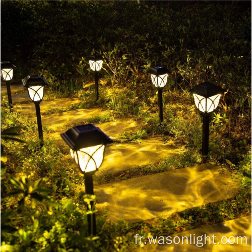 Wason 2/6 pack LED étanche Auto Auto sur / off Solar Crystal Pathway Player Garden Garden pour le paysage du patio de cour et passerelle